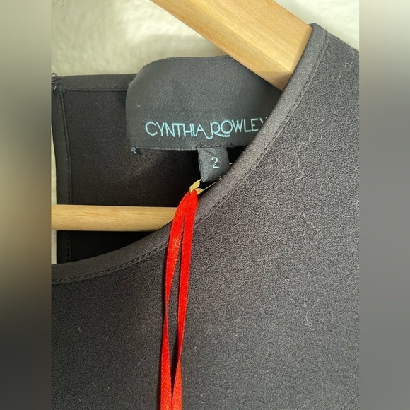 Cynthia rowley combo crew neck tunic dress black/ teal - Picture 4 of 9